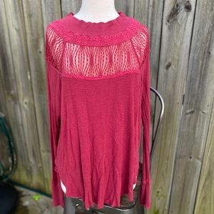 Free people lace waffle top